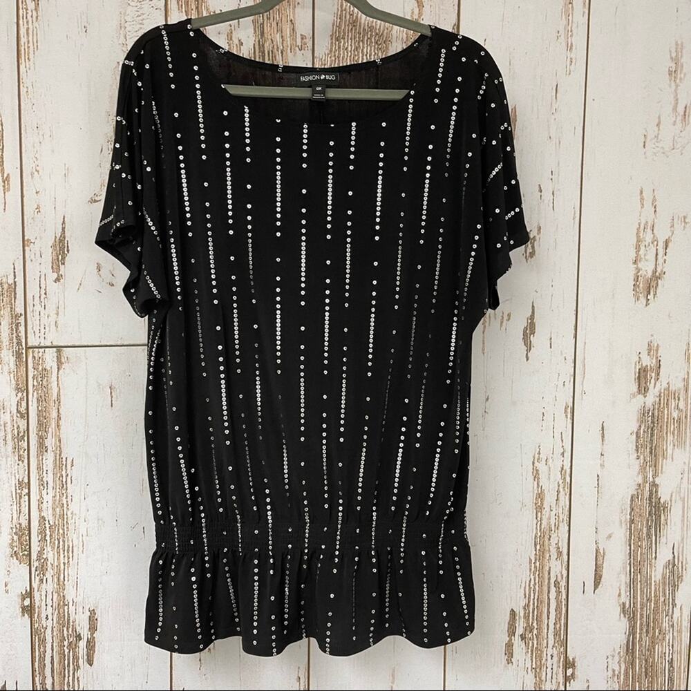 Fashion Bug, Glitzy Blouse. Size 0X. In excellent condition!
